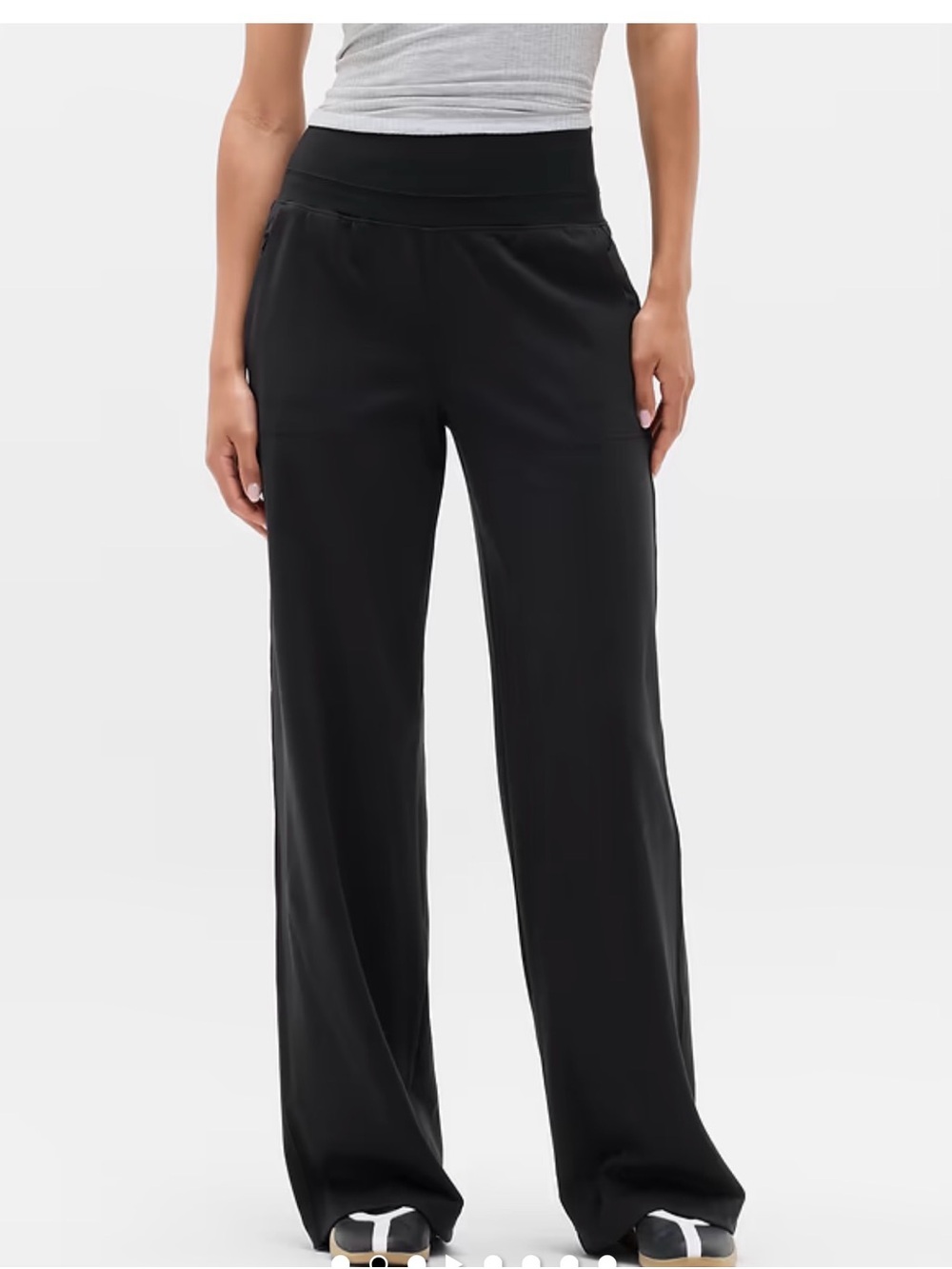 Athleta Black Wide-Leg Pull-On Venice Pants